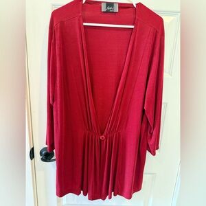 Slinky Brand Deep Red Women's Blouse